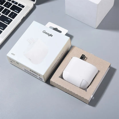💯 Original Google Pixel 45W book Charger US Plug Fast Charging Power Adapter USB C to C Cable