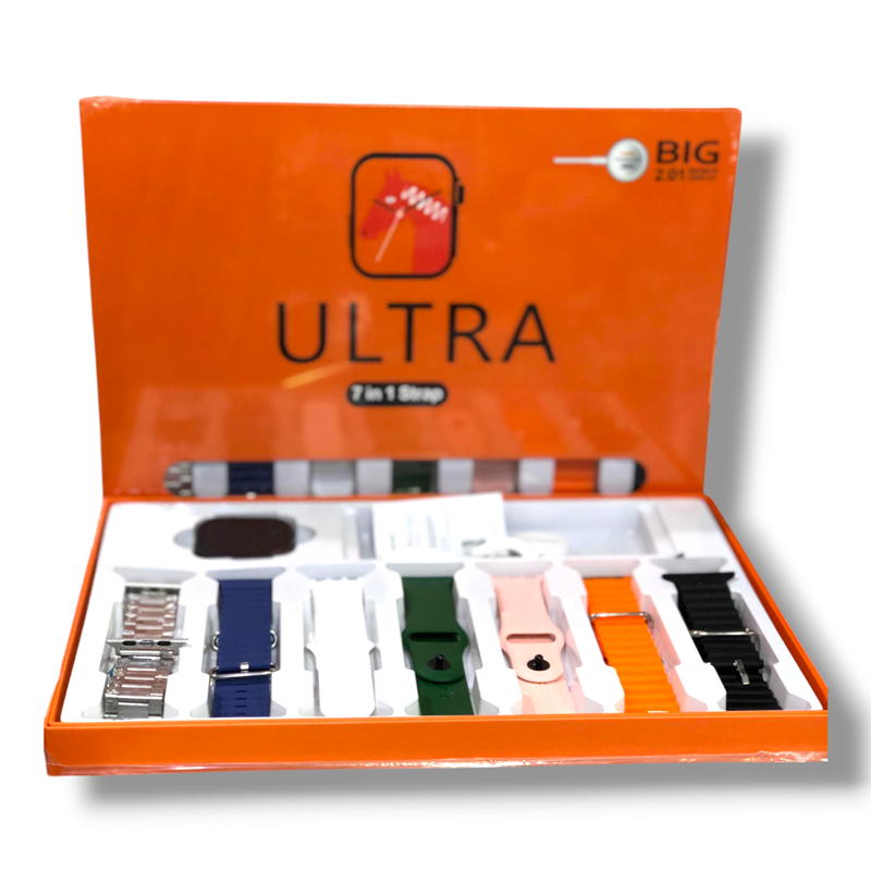 CROWN H70 Ultra2 7+1 Smart Watch with 7 Straps & Chain Strap