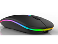 Dual Mode RGB Wireless Mouse – Bluetooth + 2.4GHz Slim Rechargeable Mouse | Silent Click, Ergonomic Design for Laptop & PC