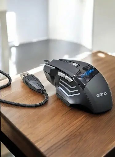 GERLAX RGB Gaming Mouse – 3200 DPI Ergonomic Wired Optical Mouse