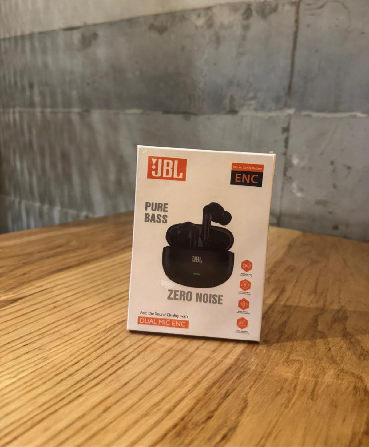 JBL ZERO NOISE Pure Bass Earbuds - Dual Mic ENC