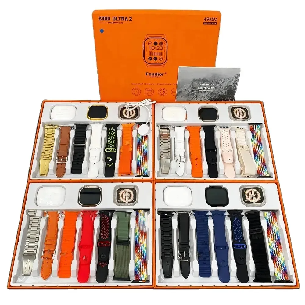 S300 Ultra 2 Fendior Original Smart Watch 49mm with 7 Straps,Case & Earbuds